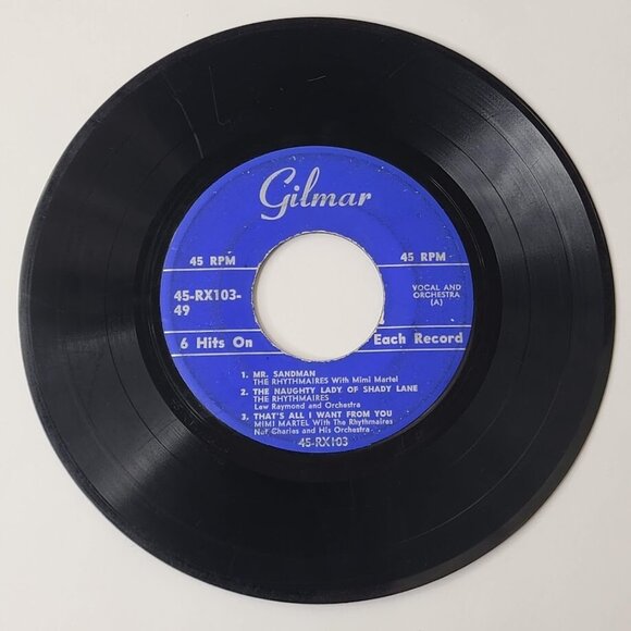 Gilmar Various Artist 6 Hits on Each Record 45 RPM RX103 Rhythmaires Mimi Martel - Picture 2 of 5